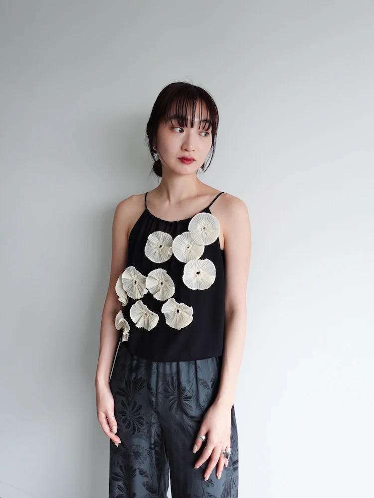 Sahara Drawstring Flower Motif Camisole