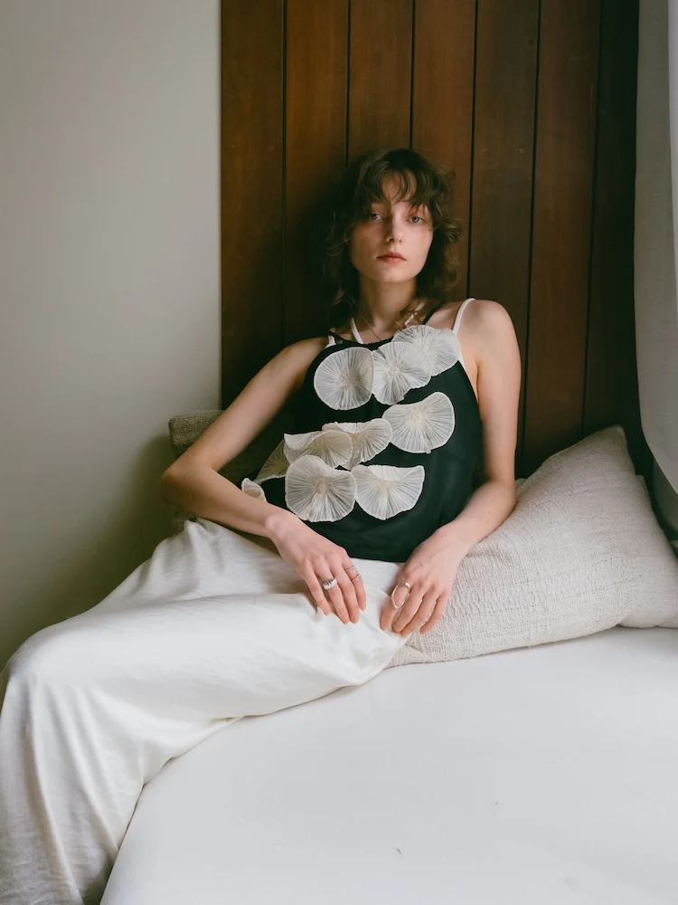 Sahara Drawstring Flower Motif Camisole