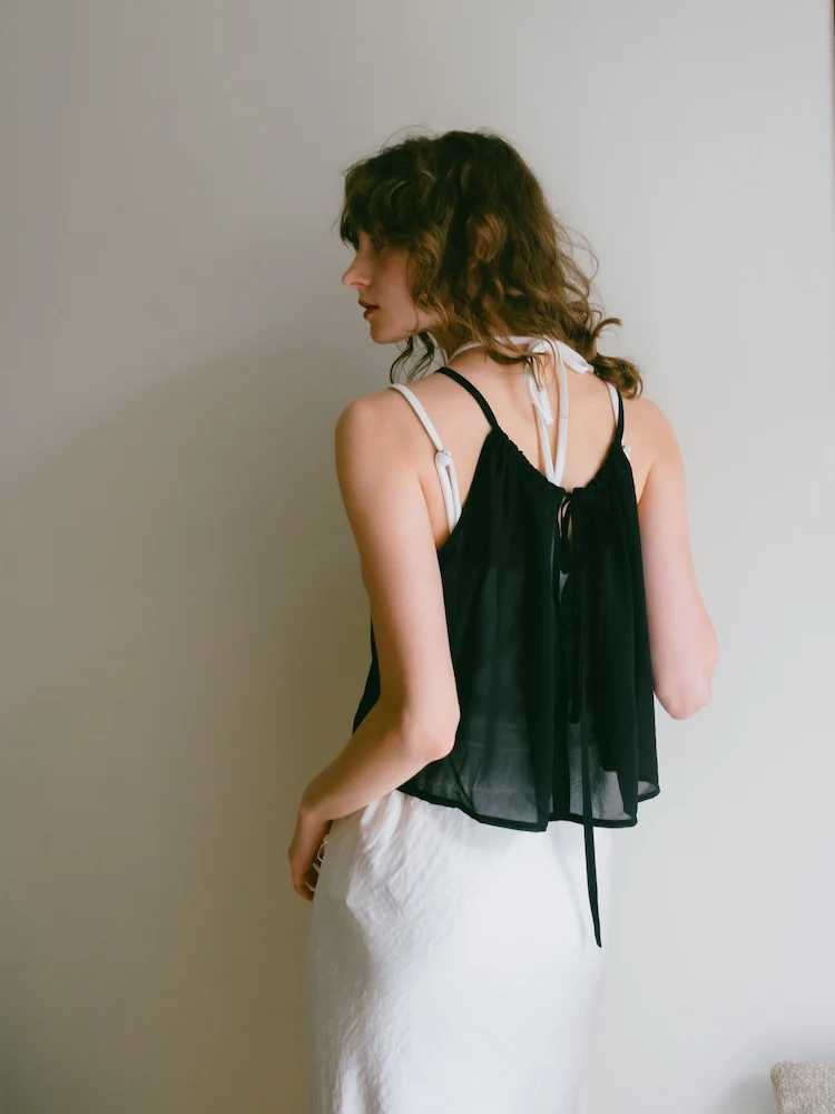 Sahara Drawstring Flower Motif Camisole