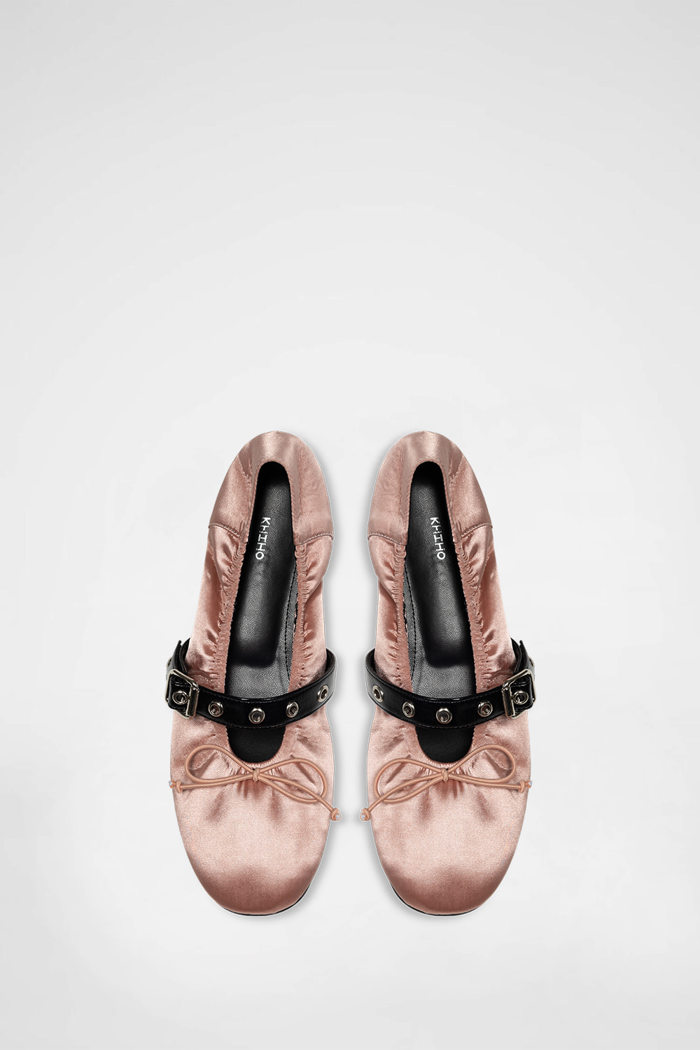 Sale 至5/11 22:00)KHIHO SATIN SHIRRING BALLERINA FLATS