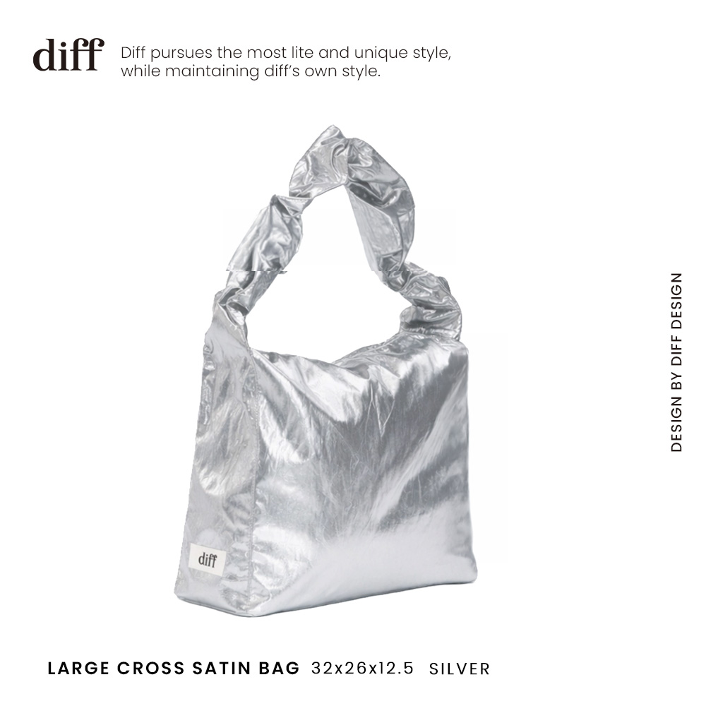 Diff Bag 韓國 diff Large Cross Satin Bag 啞光緞面斜背包 2 colors 肩背包 托特包