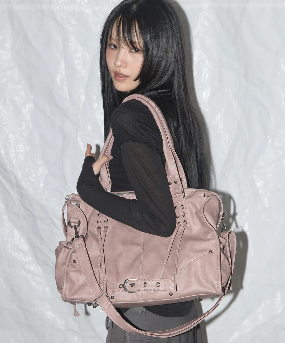 FANCY CLUB🇰🇷 BELTED WASHING LEATHER BAG F25QE990